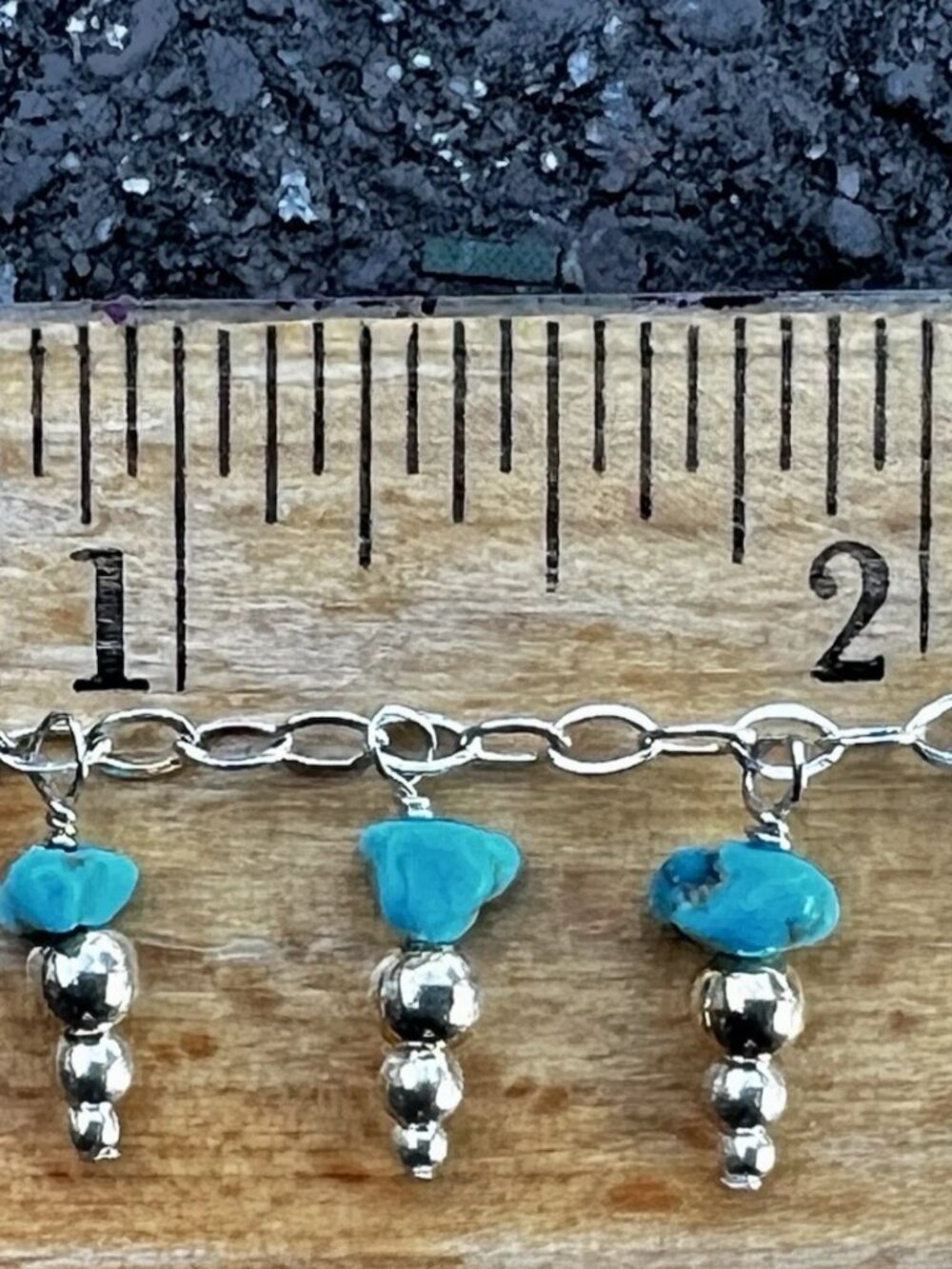 Sundance $228 NEW 18" Natural Turquoise Sterling Silver Beaded Chain Necklace - Picture 6 of 12
